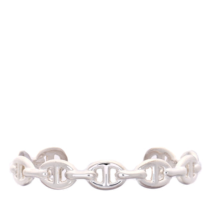 Hermes Sterling Silver MM Chaine d'Ancre Enchainee Cuff Bracelet SH 1 of 5