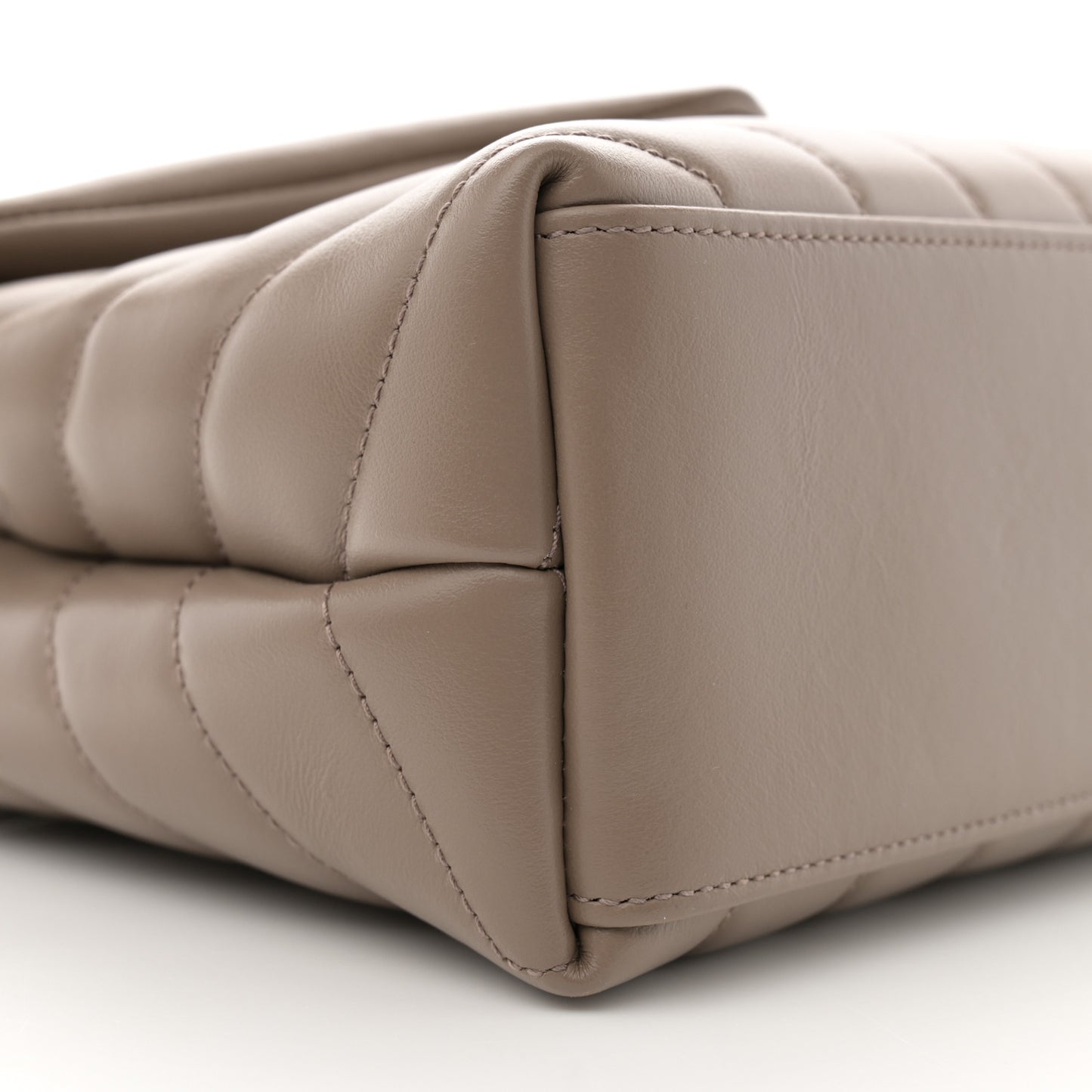 Calfskin Y Quilted Monogram Small Loulou Chain Satchel Taupe