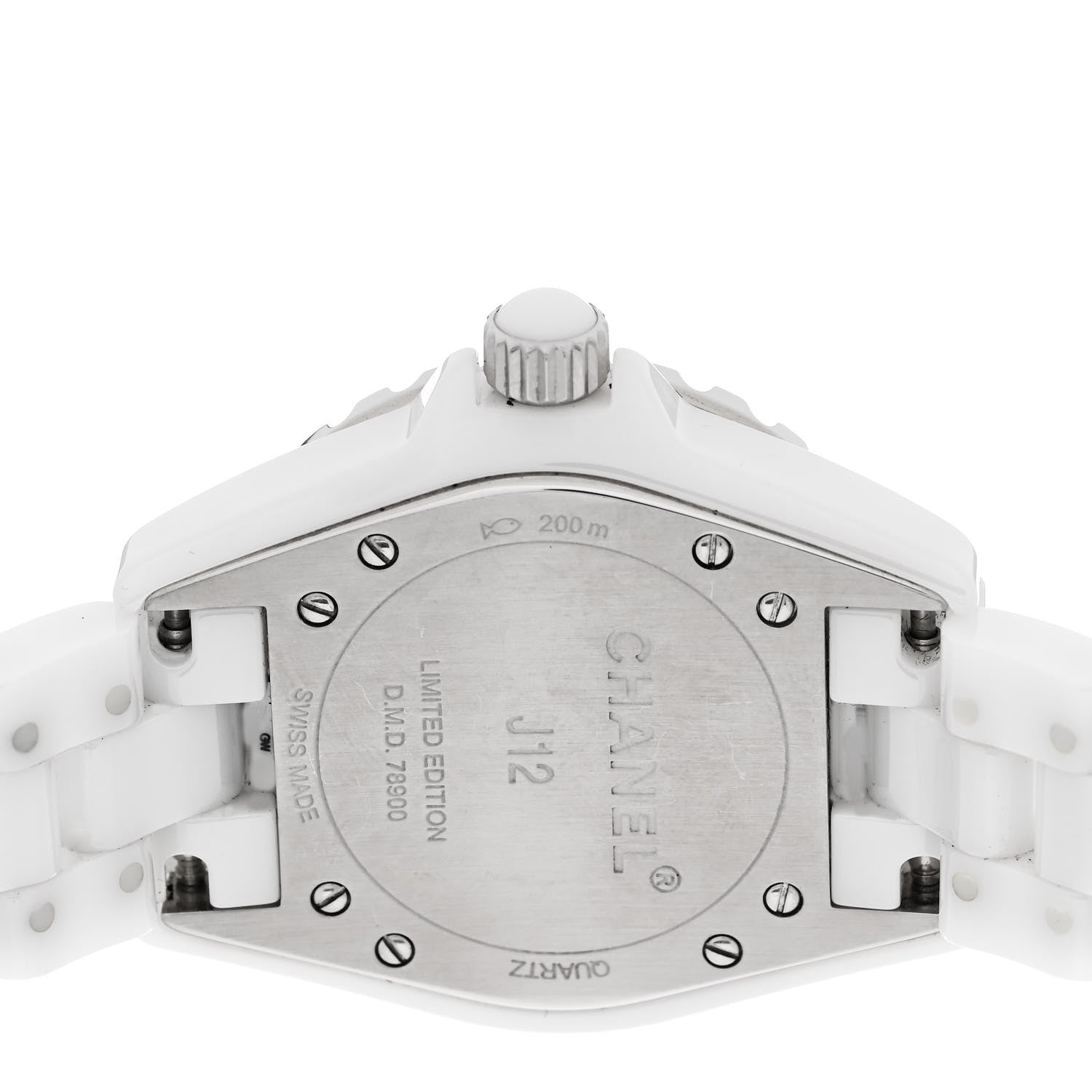 Chanel Stainless Steel Ceramic Diamond 33mm J12 Quartz Watch Light Pink 4 of 4