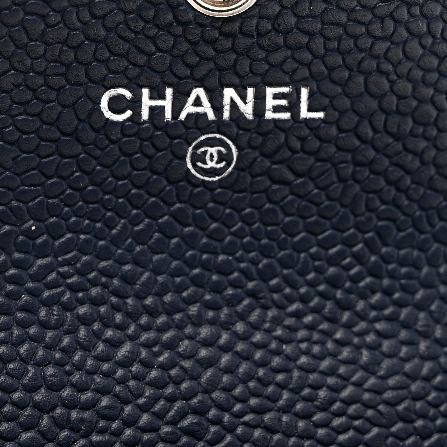 Chanel Caviar Chevron Quilted Boy Card Holder Wallet Navy Blue 7 of 8