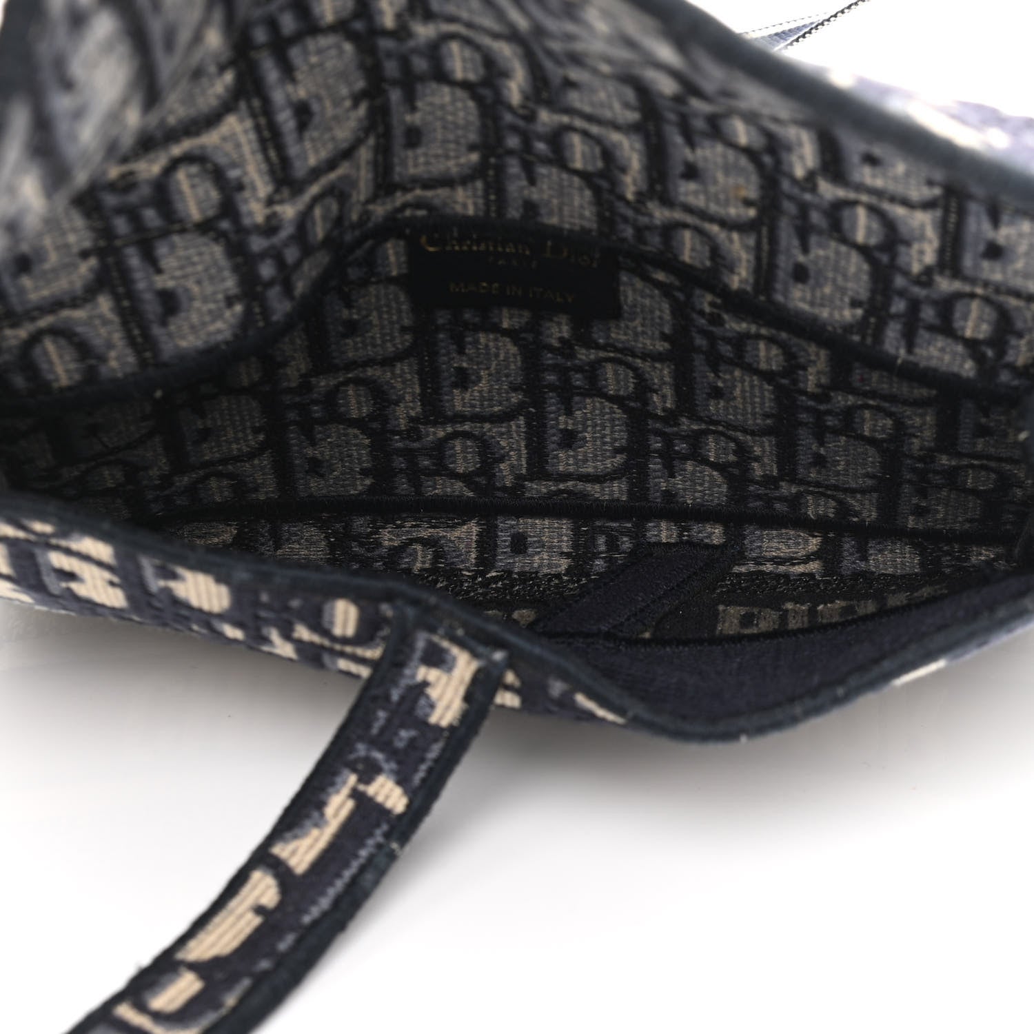 Christian Dior Oblique Slim Saddle Pouch Blue 5 of 11
