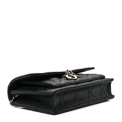 Christian Dior Lambskin Cannage Lady Dior Chain Pouch Black 4 of 12