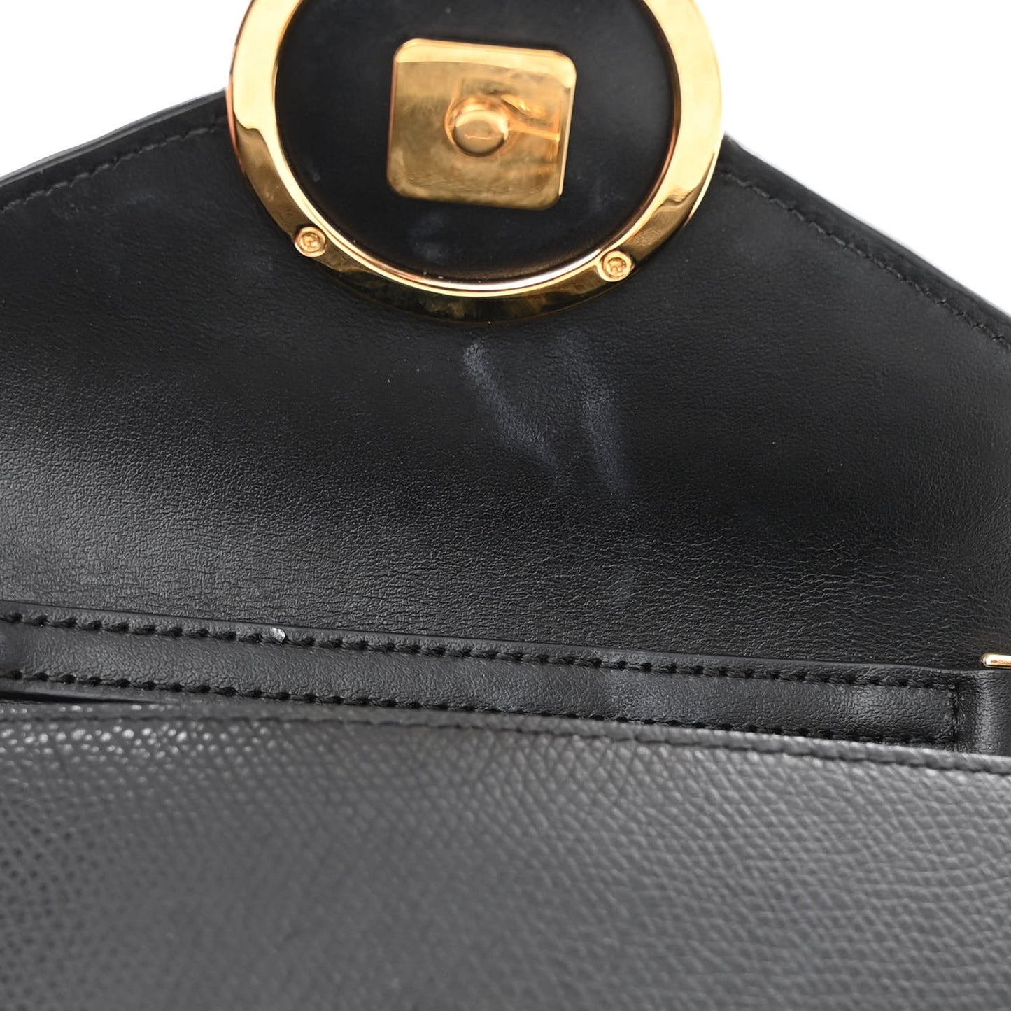Vitello Liberty F is Fendi Bi-Color FF 1974 Embossed Envelope Belt Bag Maya Black