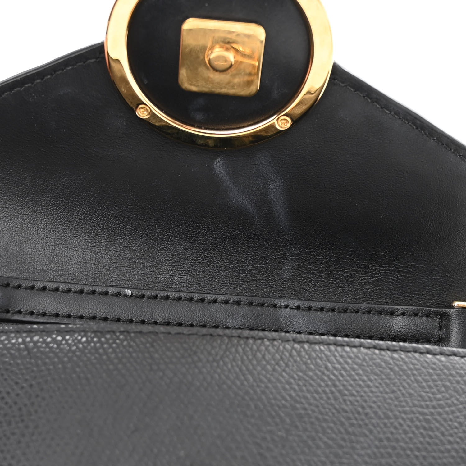 Fendi Vitello Liberty F is Fendi Bi-Color FF 1974 Embossed Envelope Belt Bag Maya Black 13 of 14