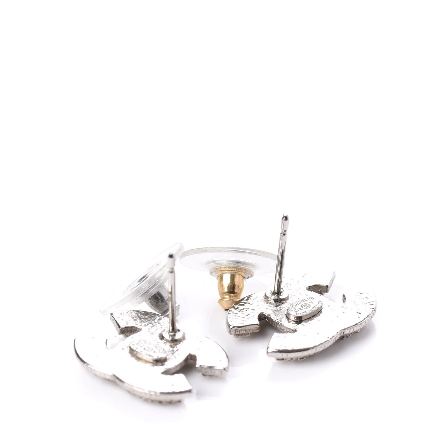 Crystal CC Earrings Silver