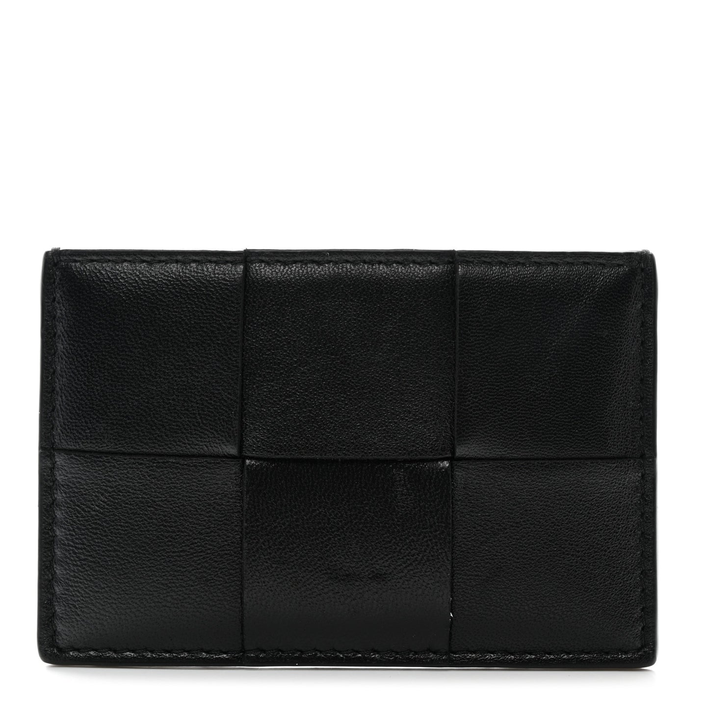 Nappa Intreccio Cassette Credit Card Holder Black