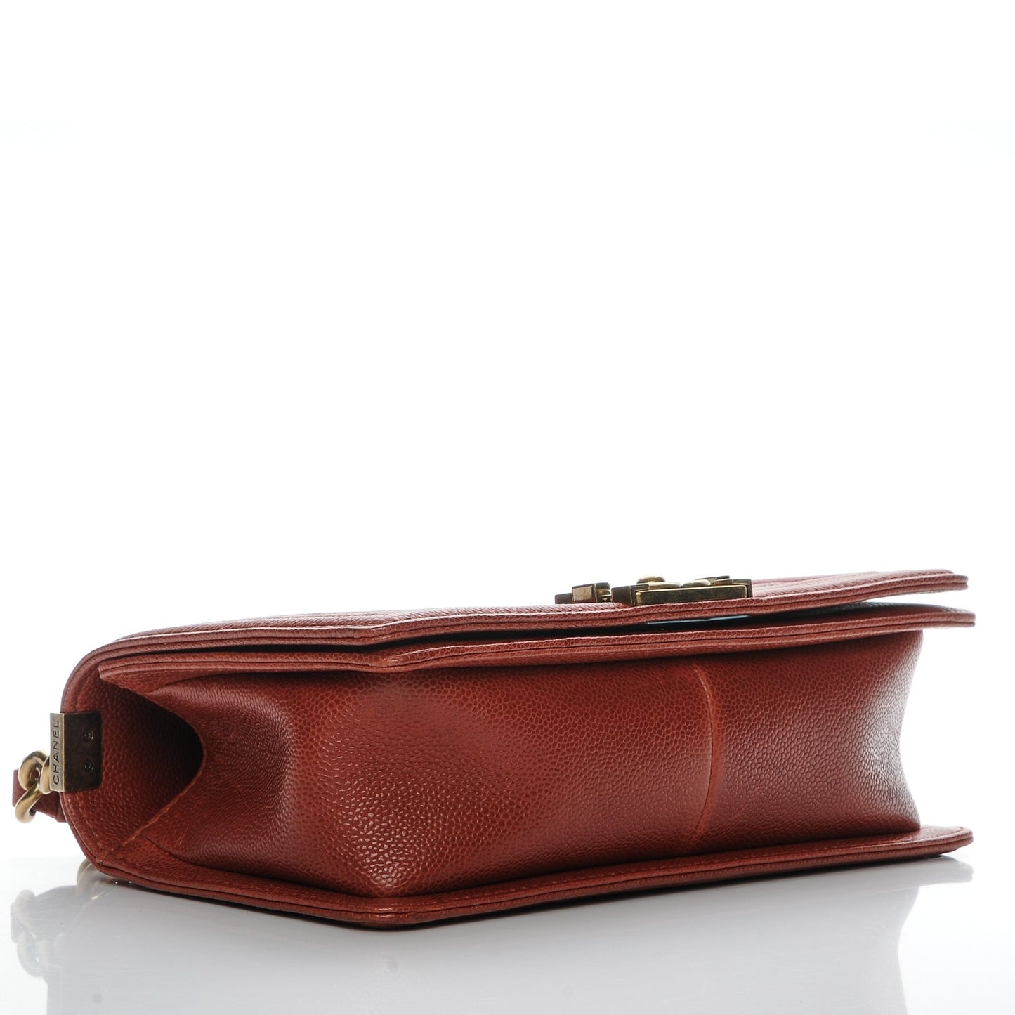 Caviar Medium Boy Flap Dark Orange