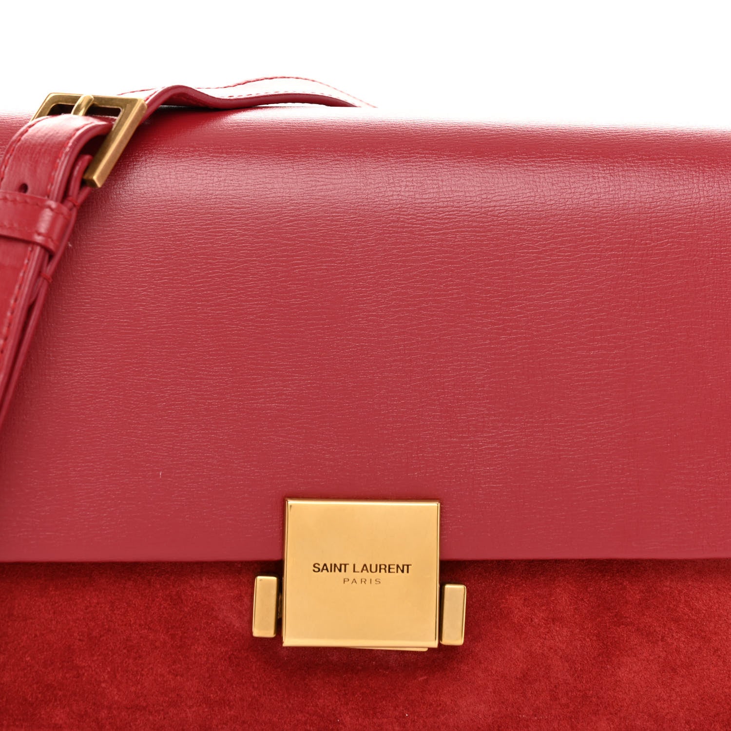 Saint Laurent Smooth Calfskin Suede Medium Bellechasse Red 8 of 12