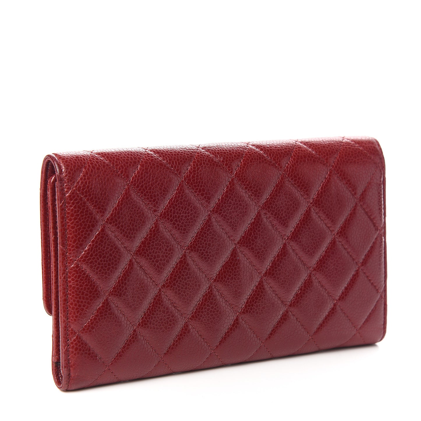 Caviar Quilted Large Flap Wallet Red