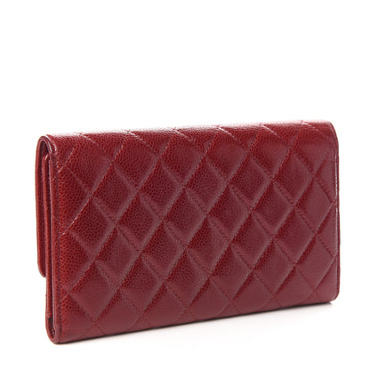 Chanel Caviar Quilted Large Flap Wallet Red 3 of 15