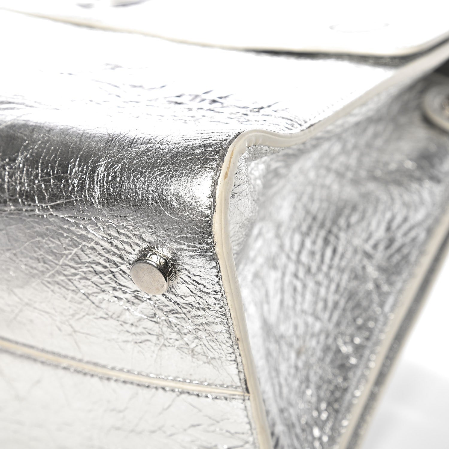 Christian Dior Metallic Calfskin Medium Diorever Flap Silver 9 of 10