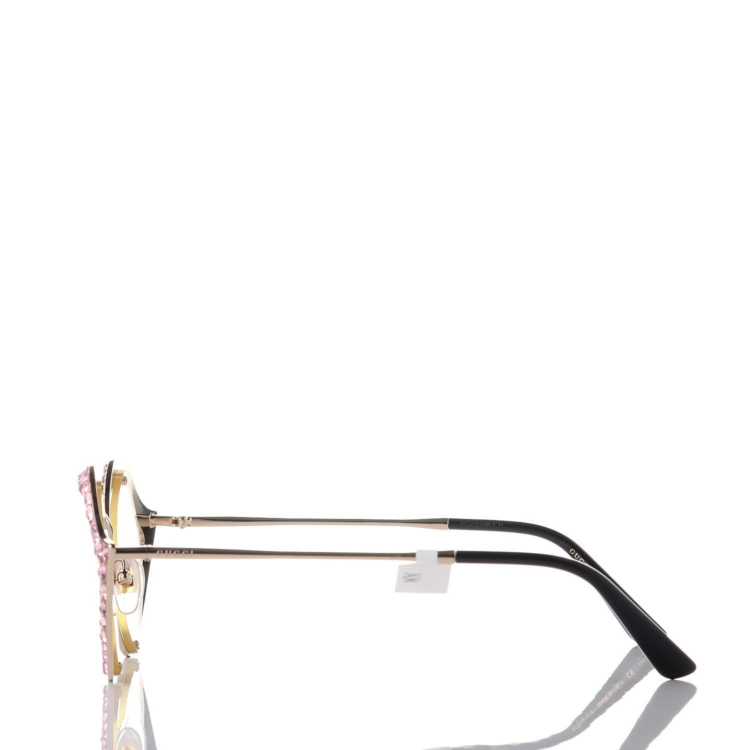Gucci Metal Crystal Cat Eye Sunglasses GG0046S Pink 3 of 8