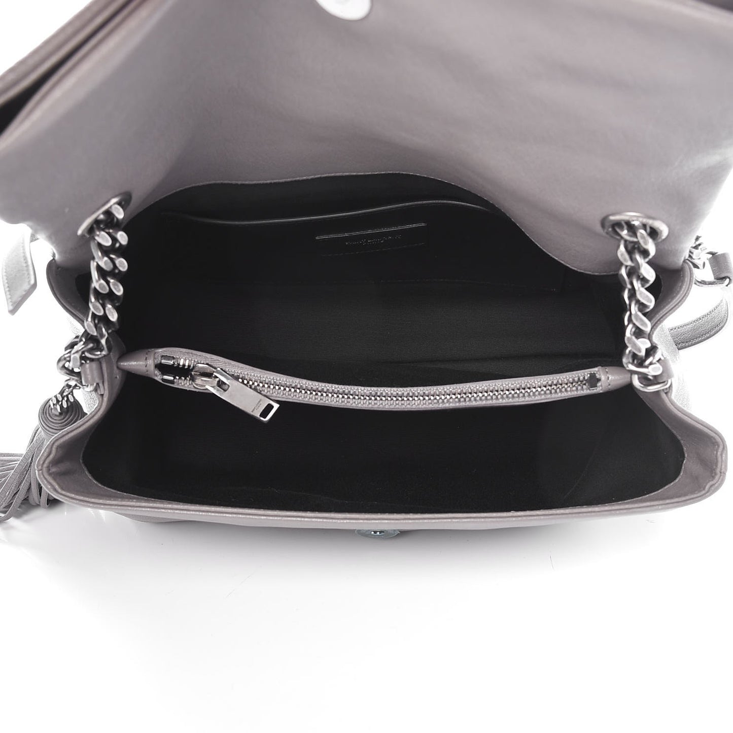 Sheepskin Medium West Hollywood Monogram Fold-Over Bag Grey