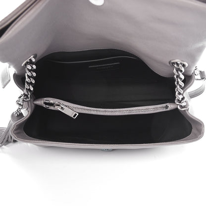 Saint Laurent Sheepskin Medium West Hollywood Monogram Fold-Over Bag Grey 5 of 9