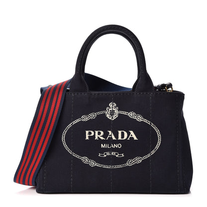 Prada Canapa Small Logo Tote Blue Talco 1 of 9