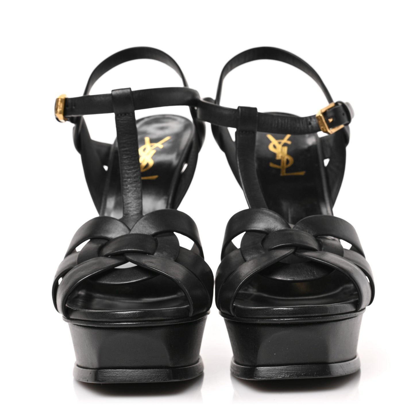 Calfskin Tribute 105 Platform Sandals 38 Black