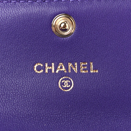 Chanel Lambskin Quilted Boy Flap Card Holder Purple 7 of 8