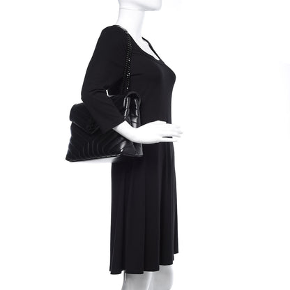 Saint Laurent Calfskin Y Quilted Monogram Medium Loulou Chain Satchel Black 2 of 10