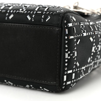 Christian Dior CHRISTIAN DIOR Satin Crystal Cannage Mini Lady Dior Black 9 of 9