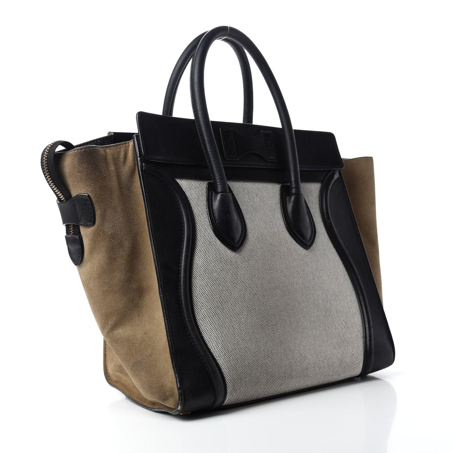 Canvas Smooth Calfskin Suede Mini Tri-Color Luggage