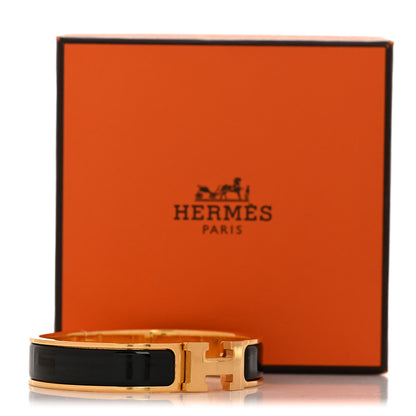 Hermes Enamel Narrow Clic Clac H Bracelet GM Black 6 of 6