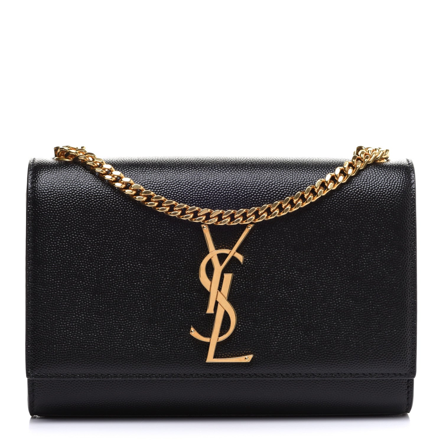 Saint Laurent Grain De Poudre Small Monogram Kate Satchel Black 1 of 10