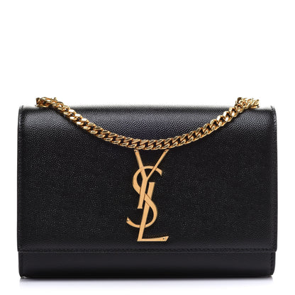 Saint Laurent Grain De Poudre Small Monogram Kate Satchel Black 1 of 10