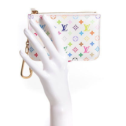 Louis Vuitton Monogram Multicolor Key Pouch White Litchi 2 of 8