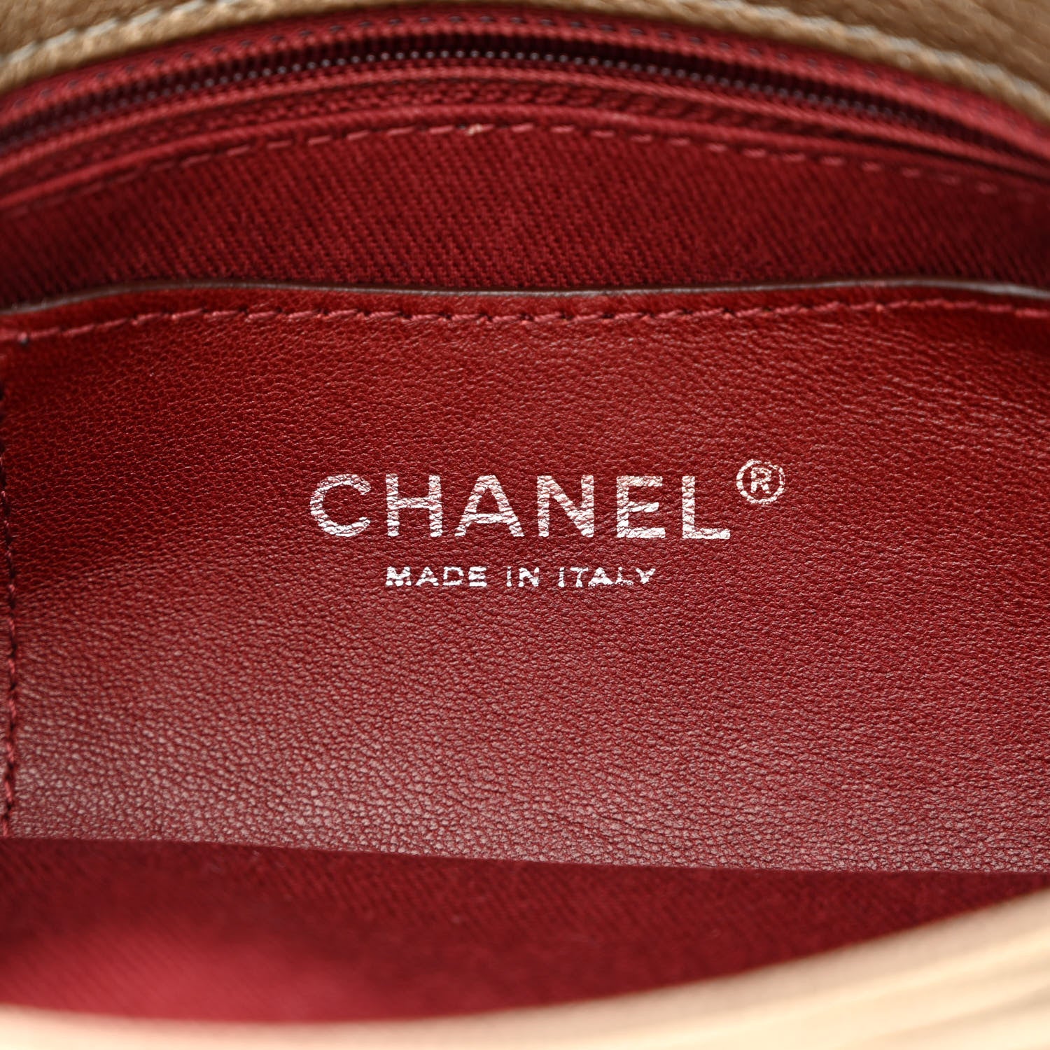 Chanel Metallic Caviar Quilted Small Just Mademoiselle Beige 6 of 10