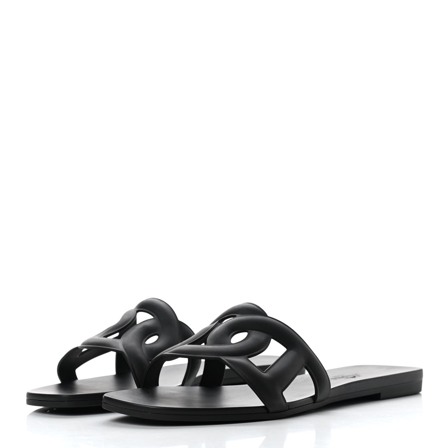 Hermes Rubber Aloha Sandals 38 Black 3 of 8