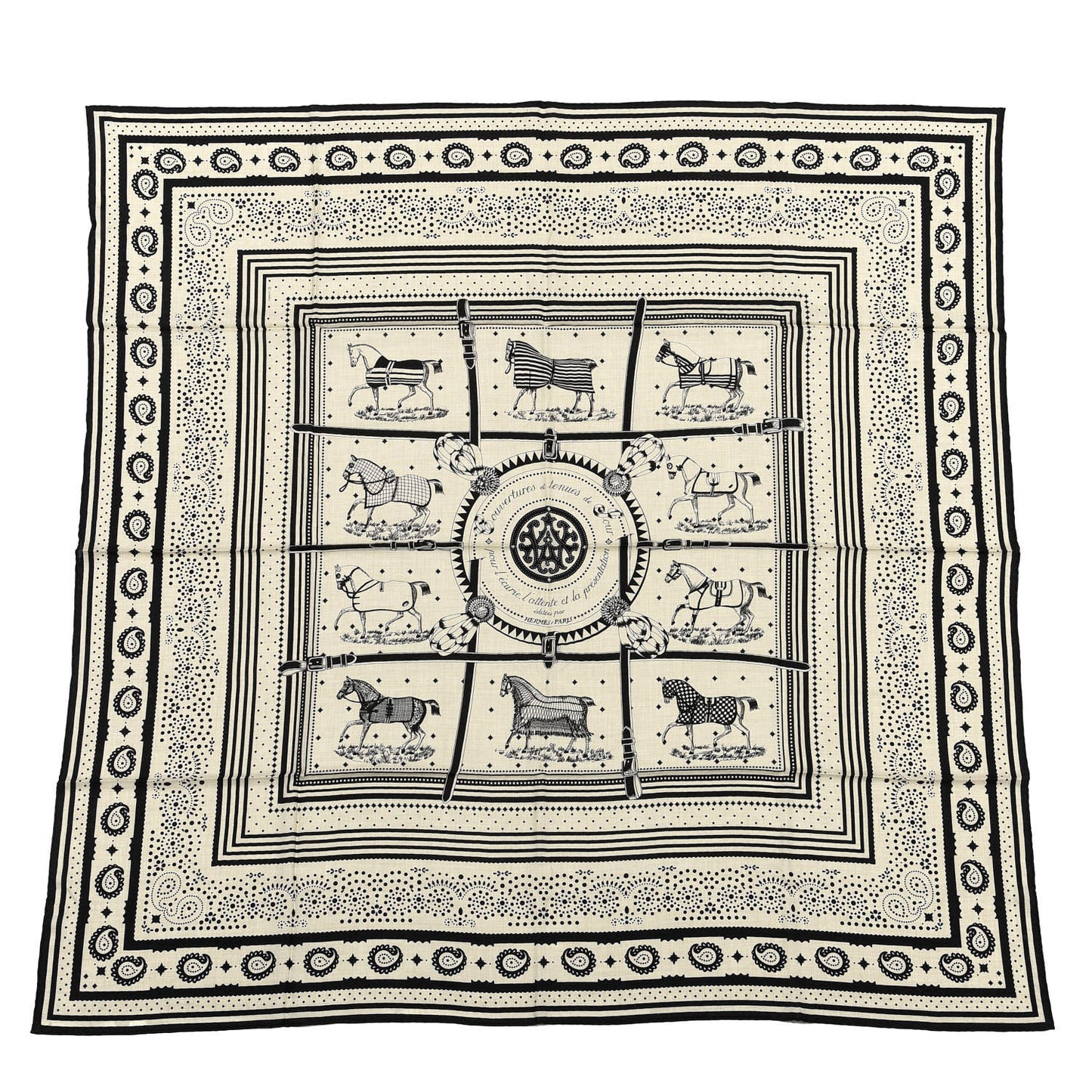 Silk Cashmere Couvertures Et Tenues de Jour Bandana Shawl 140 Natural Black