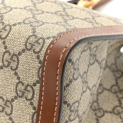 Gucci GG Supreme Monogram Calfskin Small Padlock Tote Beige Ebony Tuscany 15 of 17