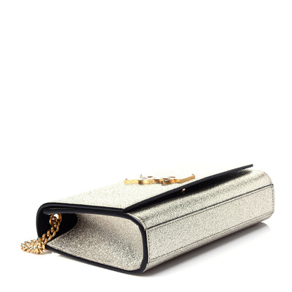 Saint Laurent Metallic Calfskin Small Classic Monogram Kate Satchel Gold 5 of 14