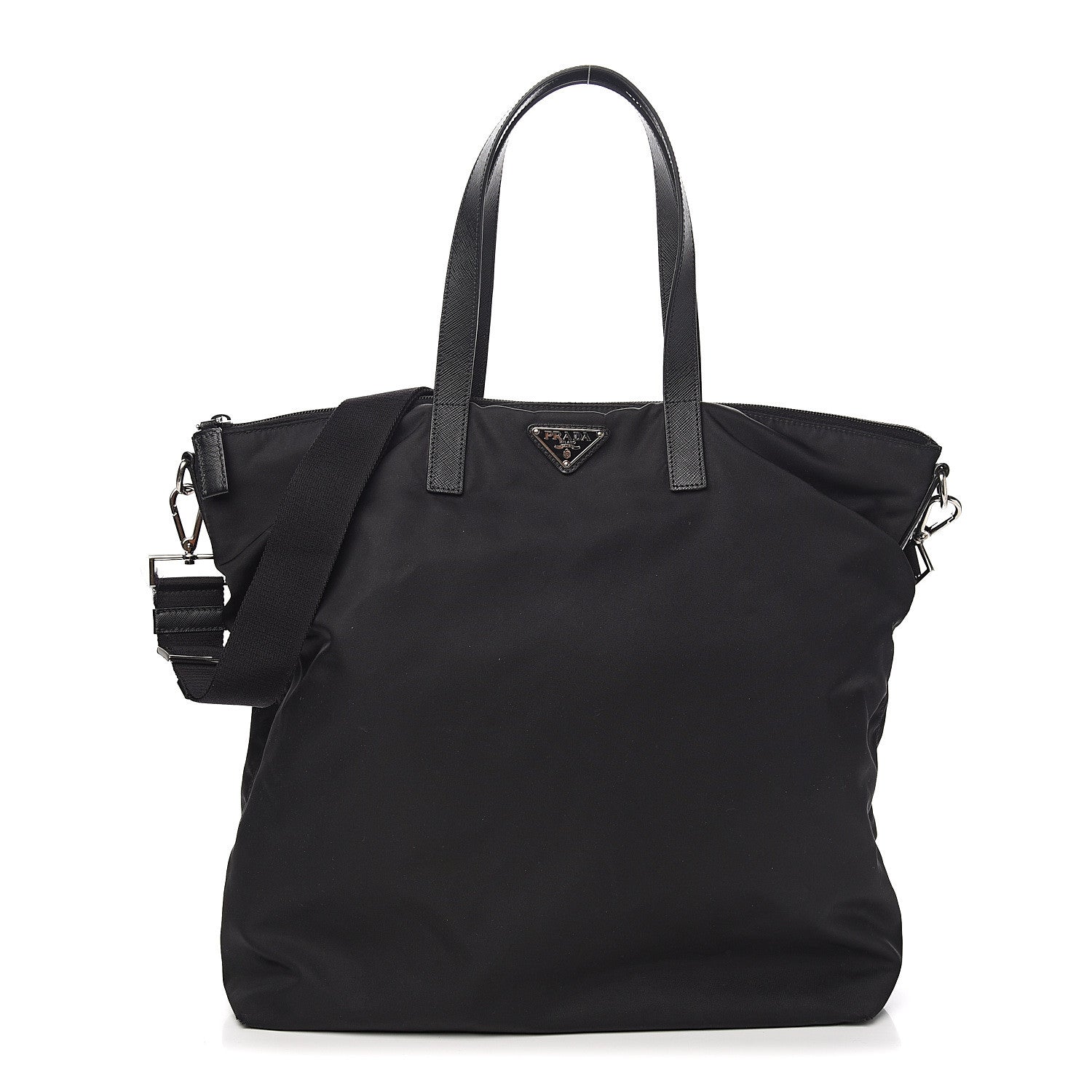 Prada Tessuto Nylon Saffiano Tote Black 1 of 9