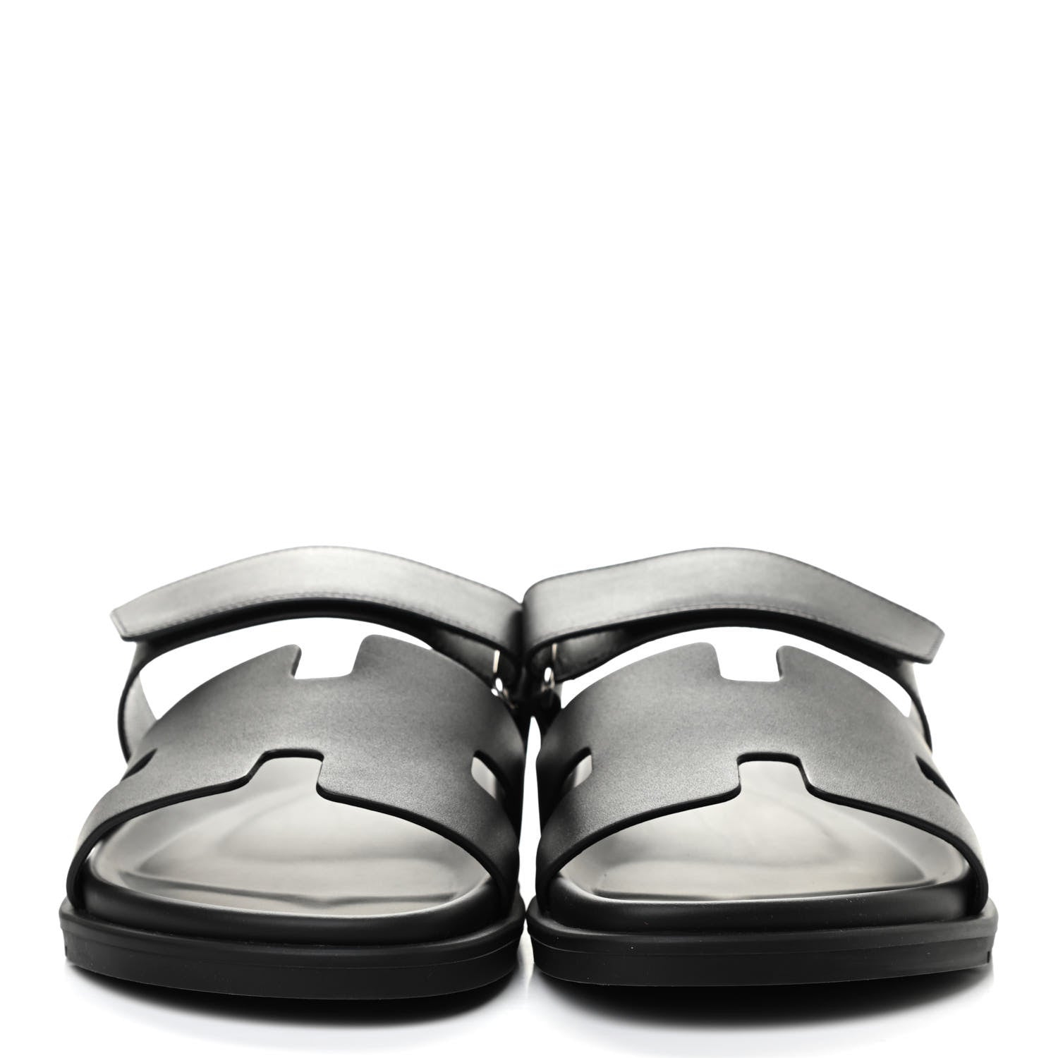 Hermes Calfskin Mens Chypre Sandals 42 Black 2 of 9