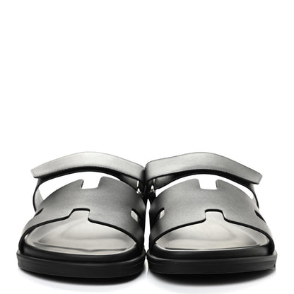 Hermes Calfskin Mens Chypre Sandals 42 Black 2 of 9