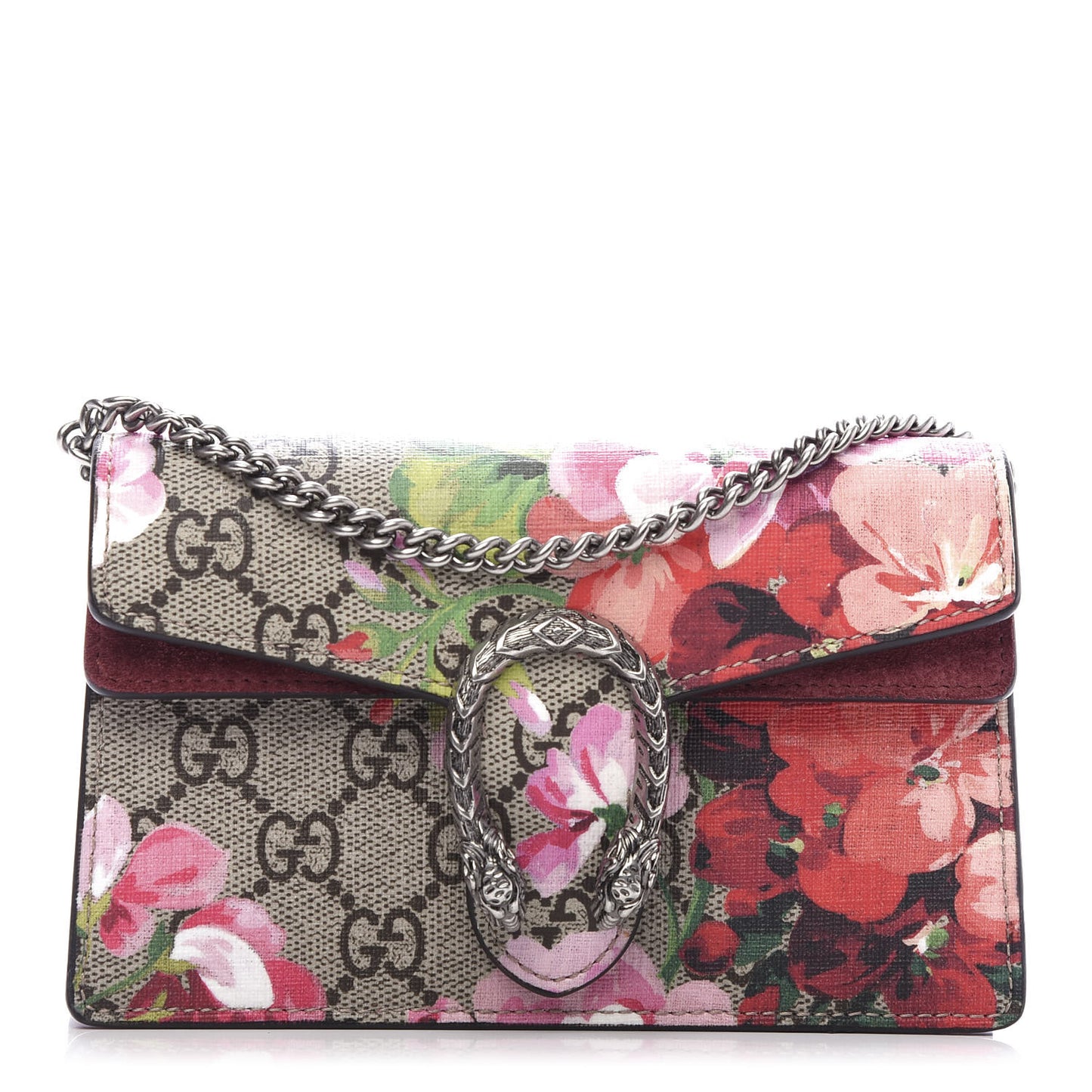 GG Supreme Monogram Blooms Super Mini Dionysus Shoulder Bag Beige Multicolor Dry Rose
