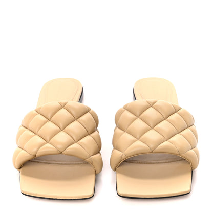 Bottega Veneta Nappa Matelasse Padded Flat Sandals 38 Cane Sugar 2 of 7