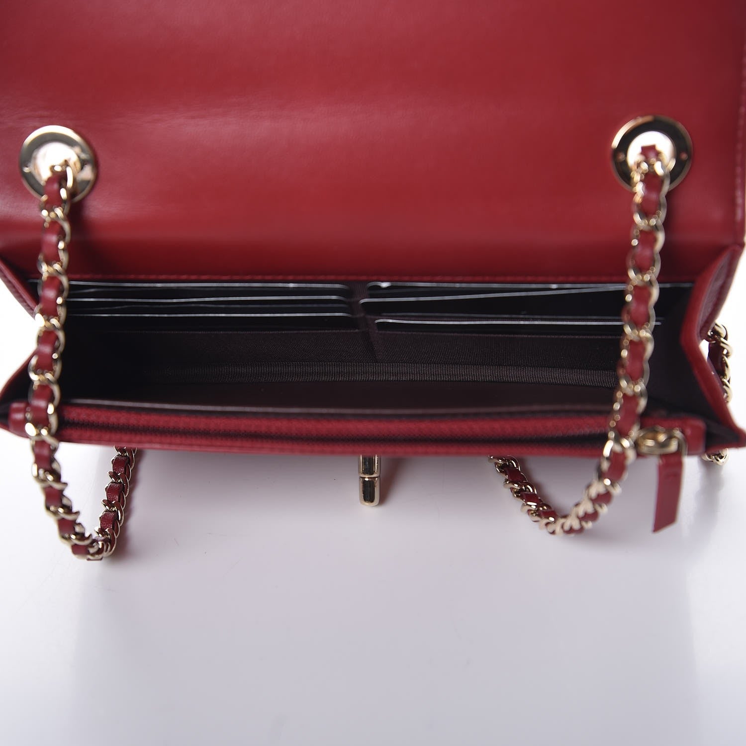 Chanel Lambskin Quilted Trendy CC Wallet On Chain WOC Dark Red 5 of 10