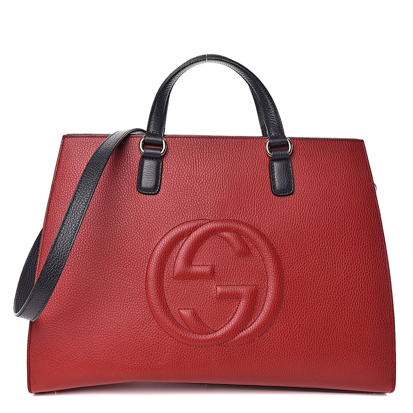 Dollar Calfskin Large Soho Top Handle Satchel Hibiscus Red Mystic White Blue