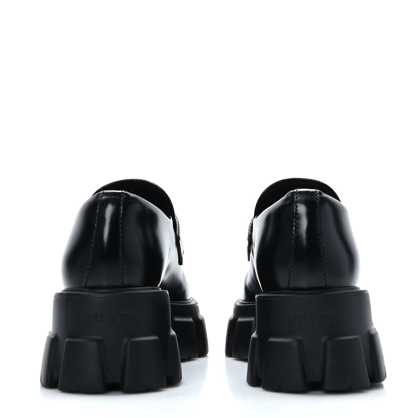 Spazzolato Triangle Logo Monolith Pointy 55mm Loafers 37 Black