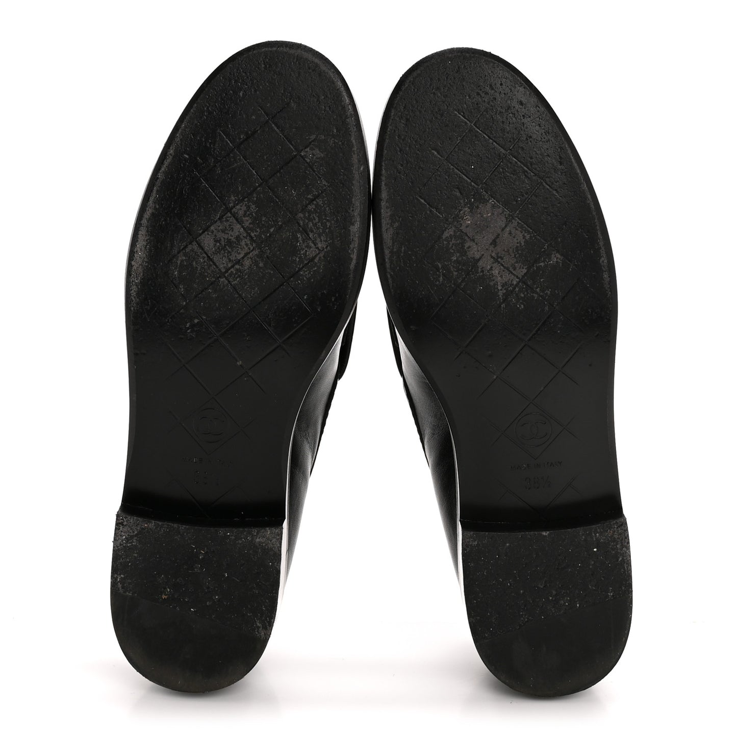 Lambskin Quilted CC Turnlock Loafers 38.5 Black