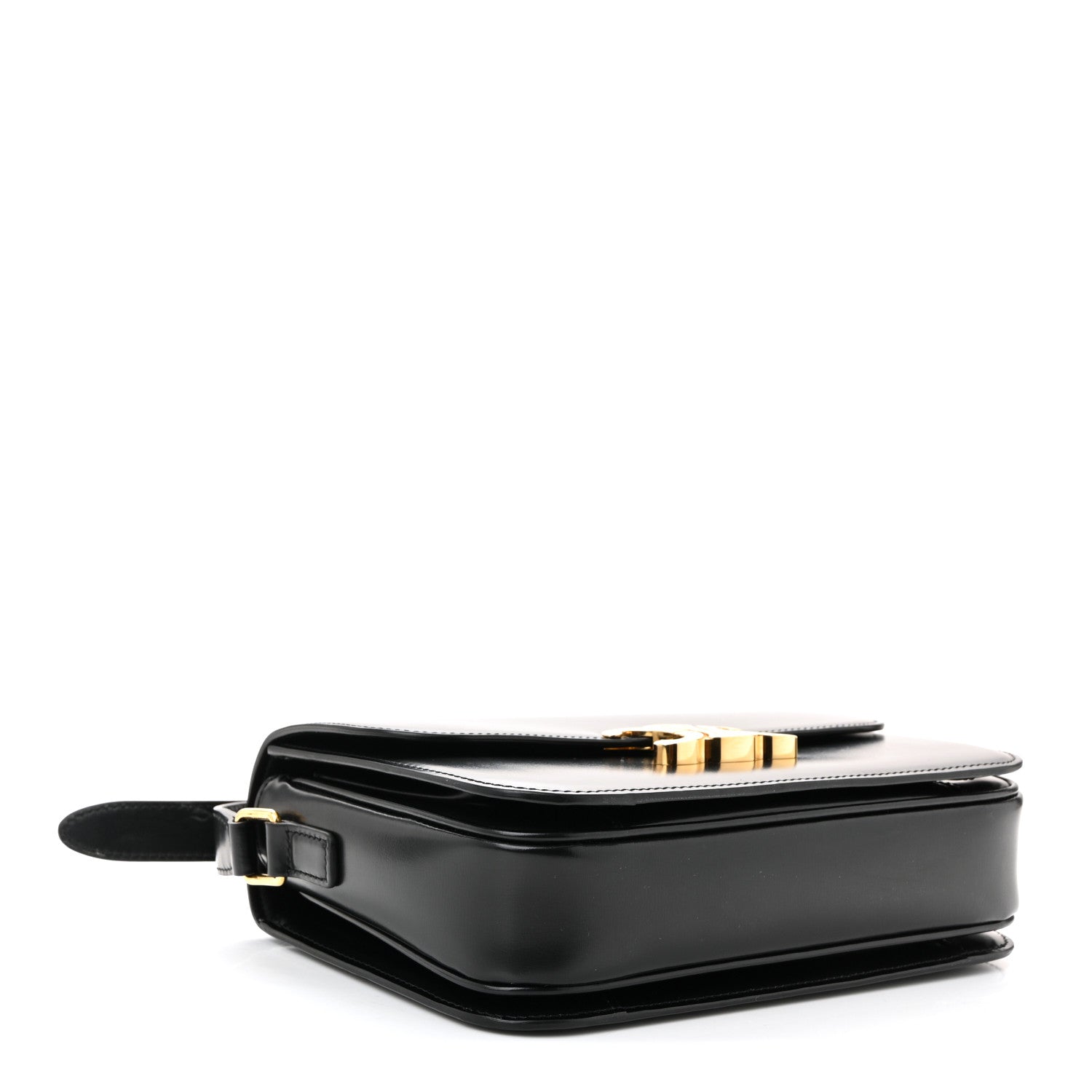Celine Shiny Calfskin Medium Triomphe Black 4 of 10