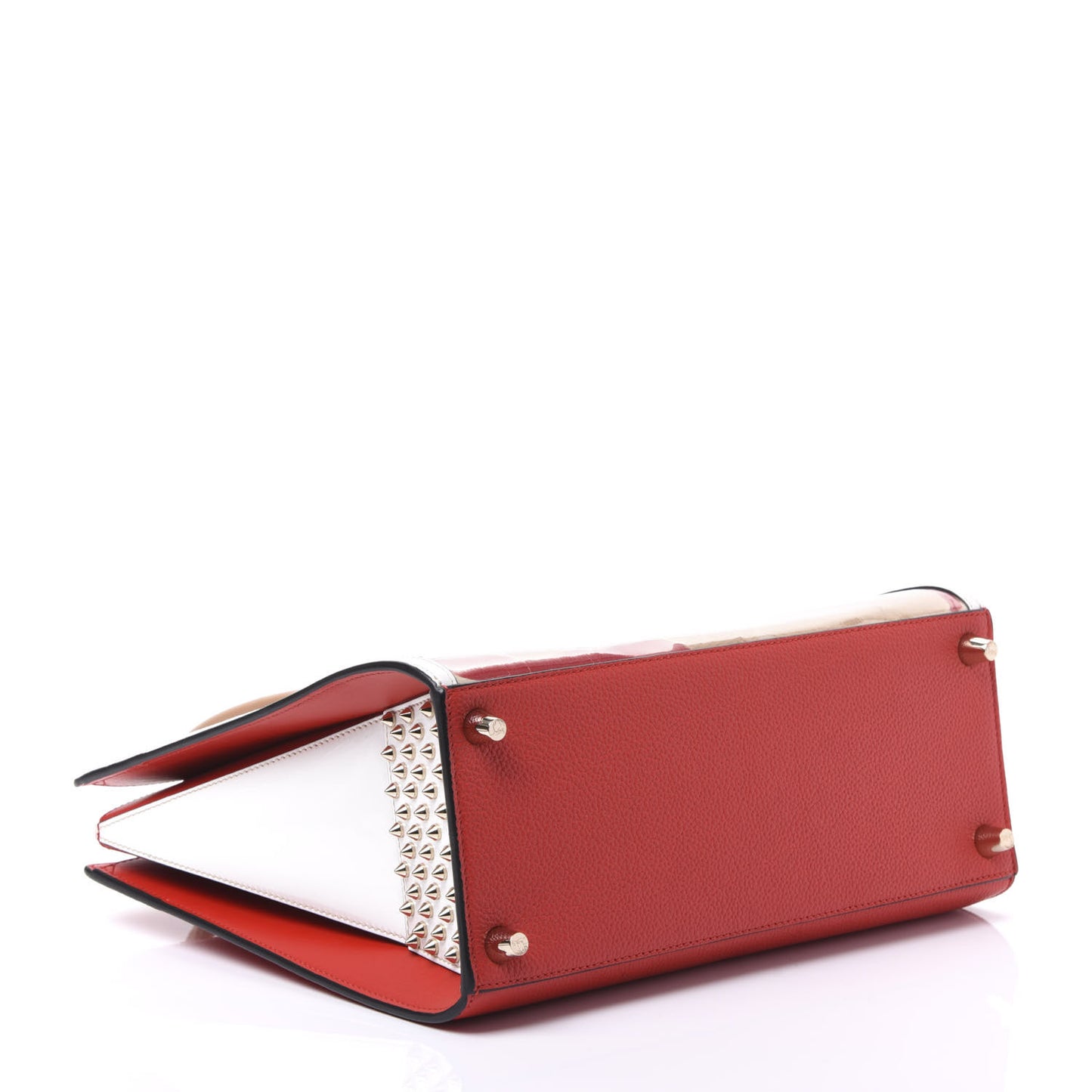Loubi Kraft PVC Patent Calfskin Empire Medium Paloma Kraft Latte