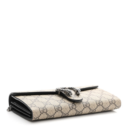 Gucci GG Supreme Monogram Dionysus Chain Clutch Wallet Beige Black 4 of 9