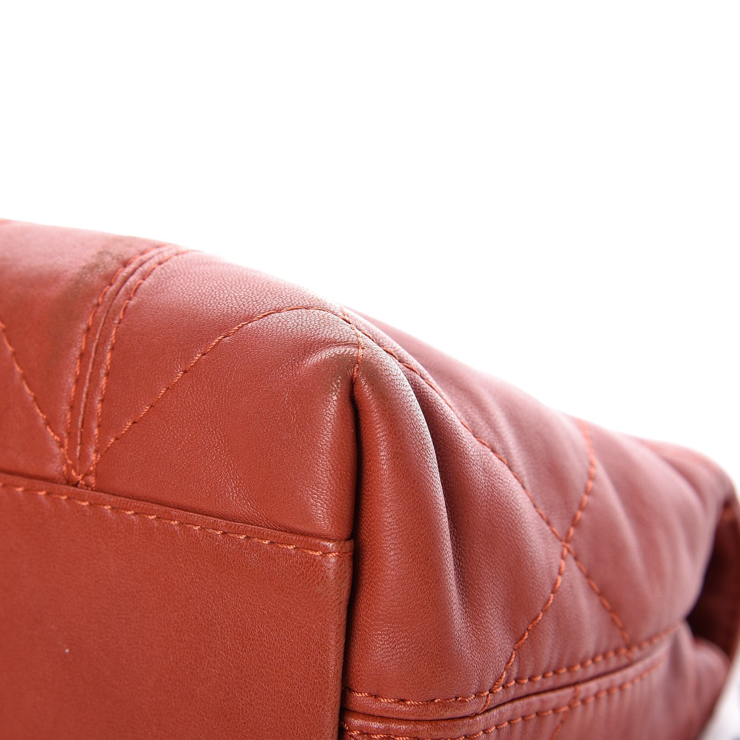 Lambskin Quilted Large Soft Touch Flap Dark Ochre