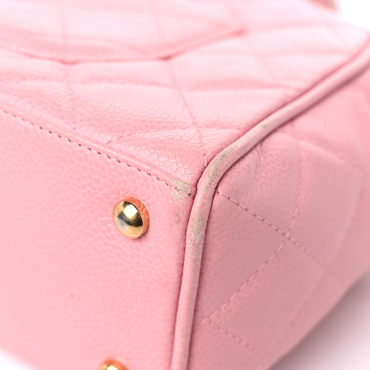 Caviar Quilted Small Bowler Pink