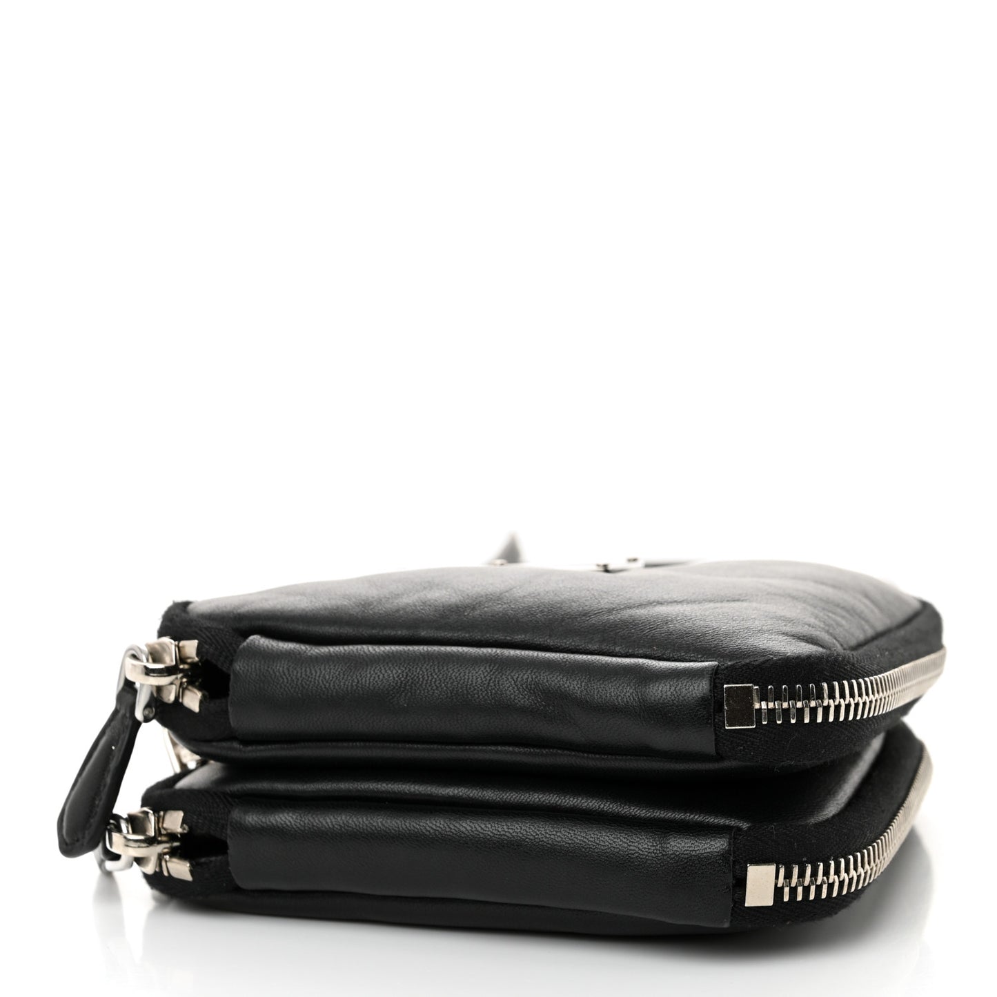 Nappa Soft Padded Mini Triangle Crossbody Pouch Black