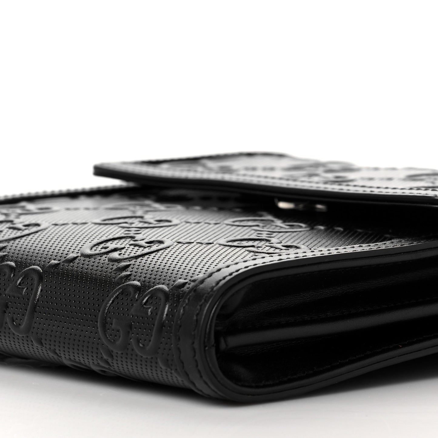 Calfskin GG Tennis Embossed Messenger Bag Black