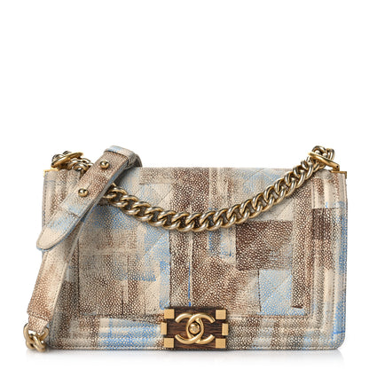Chanel Painted Caviar Quilted Medium Boy In Cuba Flap Blue 1 of 11